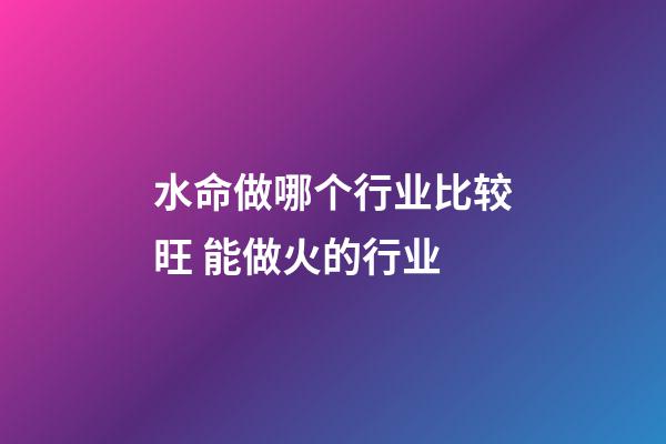水命做哪个行业比较旺 能做火的行业